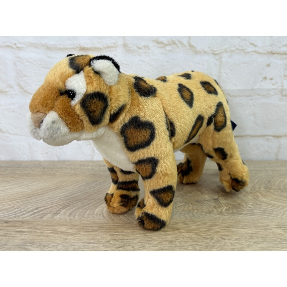 Vintage Petting Zoo Leopard Plush Wild Cat Stuffed Animal 1994 Souvenir Toy